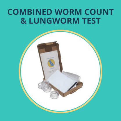 Worms Counts for Dogs Worm & Lungworm Test box contents